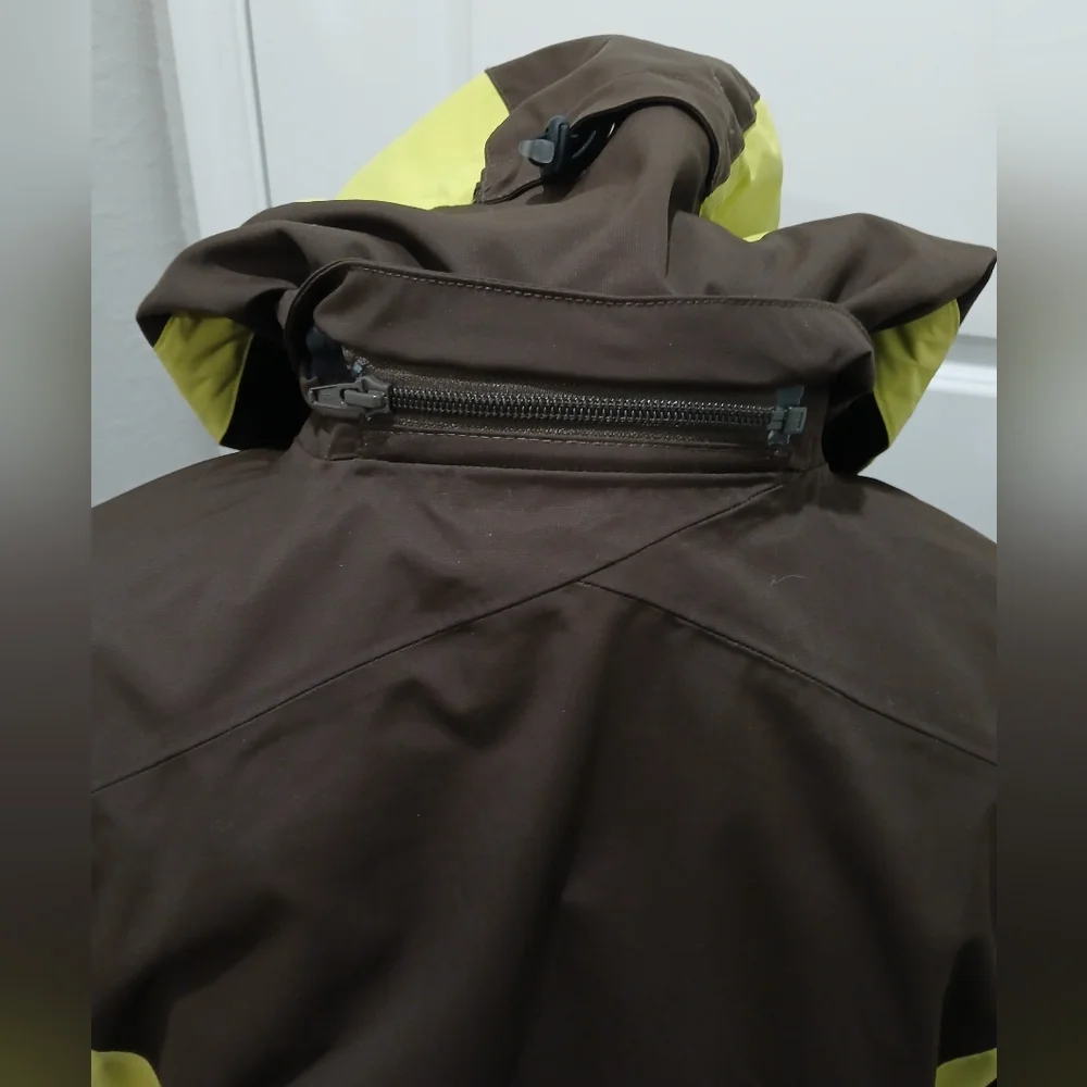 Spyder Brown &‎ Lime Green Ski Winter Snow Coat - Picture 10 of 16